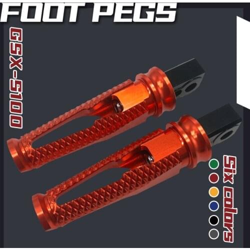 Motorcycle Rear Foot rests Passenger Foot pegs For GSX-S100 GSXS100 GSXS 100 Pedals Moto Parts CNC Footrests Footpegs