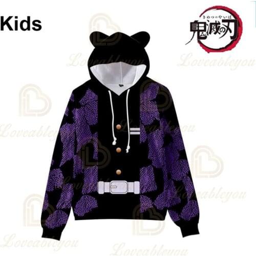 Nezuko Demon Slayer Cartoon Jacket Tops Teen Hoodies Japen Anime Kimetsu no Yaiba 3D Hoodie Men and Women Harajuku Sweatshirt