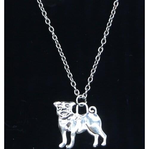 New Fashion Necklace 20x22mm dog pug Pendants Short Long Women Men Colar Gift Jewelry Choker