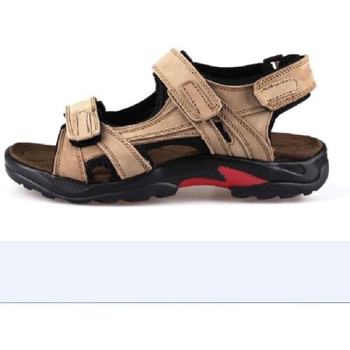 New mens sandals leather beach shoes high quality open toe sandals summer leather sandals men outdoor sports shoes casual shos