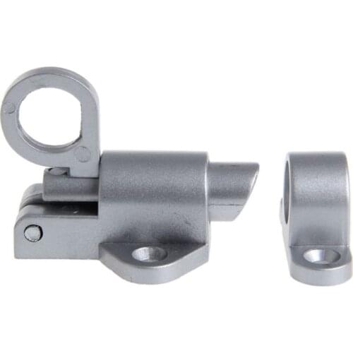 Window Gate Security Pull Ring Spring Bounce Door Bolt Aluminum Latch Lock Grey