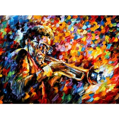 Hand painted Palette knife oil painting Portait Man miles davis modern art on canvas for room decor