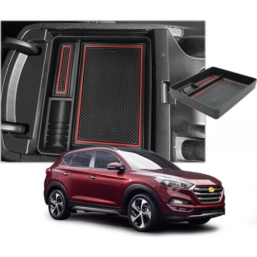 RUIYA For Tucson 2t 2016 2017 2018 2019 Car Armrest Box Storage Central Control Container Auto Interior Organizer Accessories