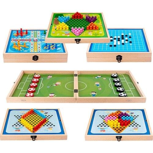 Foldable 6In1 Foosball Winner Board Games Table Hockey Game Parent-Child Interactive Childrens Toy Party Game Toys