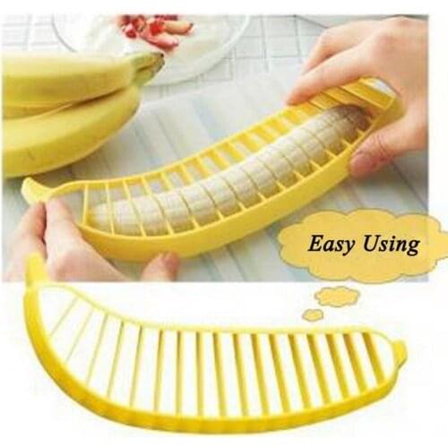 Banana Slicer Chopper Cutter Plastic Banana Salad Make Tool Fruit Salad Sausage Cereal Cutter Plastic Banana Cutter