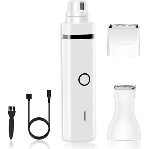 3-in-1 Pet Nail Grinder Clippers USB Charger Painless & Mute For Dog Cat Paws & Hair Care Pet Grooming Kit Hair Trimmer Tools