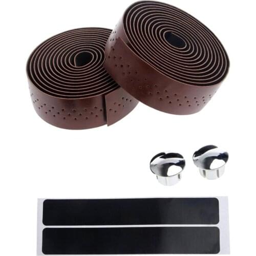 Bicycle Anti-slip Handlebar Tape Faux Leather Wrap Bar Plug