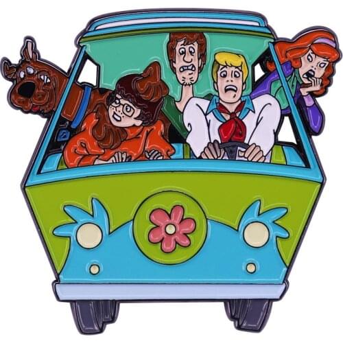 Cartoon Funny Dogs and Car Brooch why dogs stick their heads out of car windows Jewelry