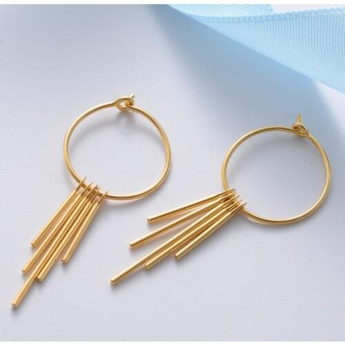 925 Sterling Silver Jewel Female Gold Tassel Drop Earrings for Women 2019 Statement Accessories Christmas Birthday Party Gifts