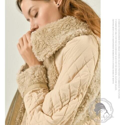 Winter Women High Quality real lambswool Fur OverCoats Luxury Long Loose Thick Warm Plus Size Female 2019 beige free ship