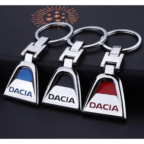 1PCS Metal Car Emblem Keychain Key Chain Key Rings For Dacia Lodgy 2 Mcv Sandero Duster Logan Sandero R4 Xplore Car Accessories
