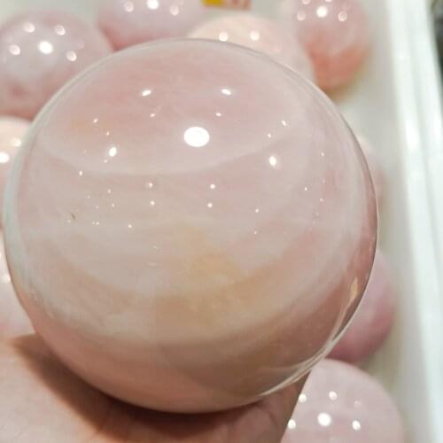 9cm 1pc Natural pink powder crystal ball pink crystal rose quartz sphere ball healing