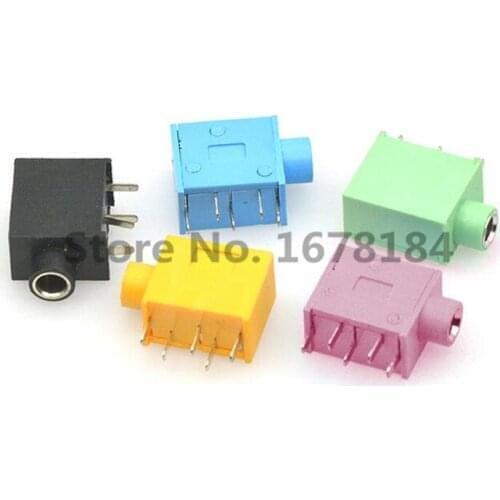 10Pcs PJ215 PJ-325 3.5mm Five colours Stereo Headphone Connector Adapter Power Plug Audio Video Jack Socket Plug