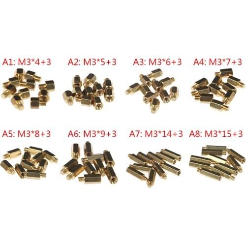 10Pcs M3 Hex Brass Spacing Screws Threaded Pillar 59H Computer PC Motherboard Standoff Spacer