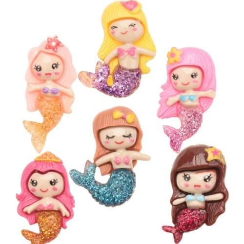 300PCS Resin Sequin Mermaid Accessories Fashion Hair Accessories for Making Phone Case Cute Supplies for Hair Bows Center