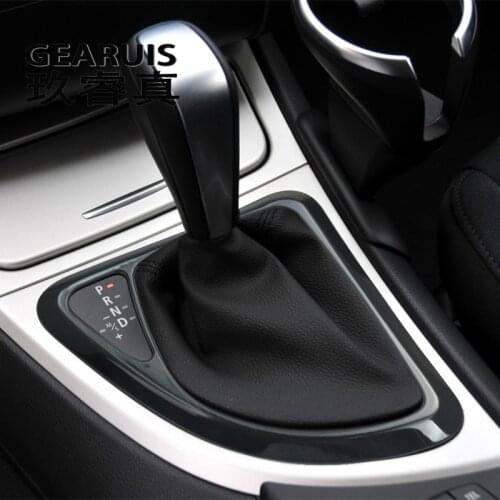 Car Styling Gear Shift Panel Buttons Knob Covers For BMW 1 Series E81 E82 E87 Auto Shift Box Panel Stickers Interior Accessories