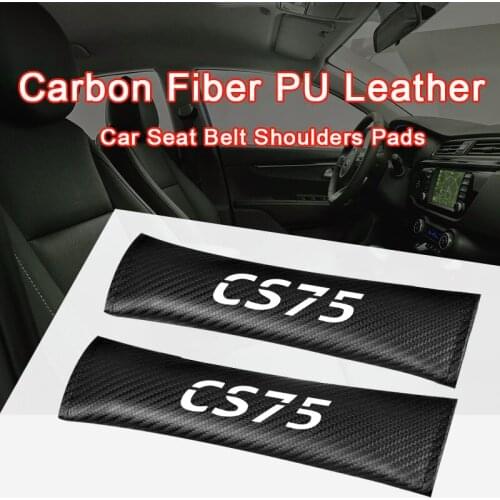 Car Safety Belt Cover For Changan CS75 Accessories Carbon Fiber Leather Seatbelt Shoulder Pad Auto Belts Protector Car Gadget