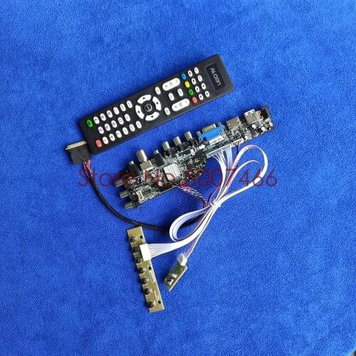 Fit LP140WD1-TLM1/TLA1/TLD1/TLD2 upgrade screen 40 pin LVDS AV VGA USB DVB 1600*900 3663 TV digital LCD drive board DIY Kit
