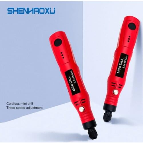 Mini Electric Drill Cordless Power tools 3.6V Grinder Grinding Accessories Set 3Speed Wireless Engraving Pen For Dremel Home DIY