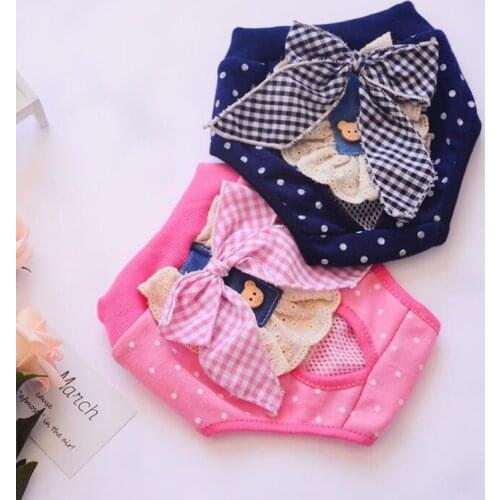 Dog Physiological Pants Puppy Shorts Sanitary Brief Panties Washable Female Dogs Diapers Underwear Chihuahua Teddy Pet Diapers