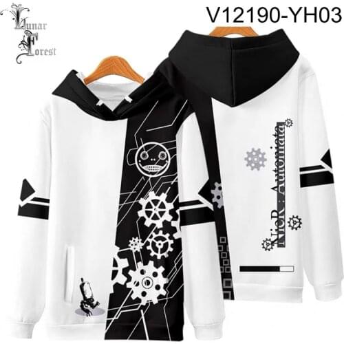 Game NieR:Automata 3D Printing Men/Women Autumn Fashion Hoodies Sweatshirt Long Sleeves Pollover Plus Size