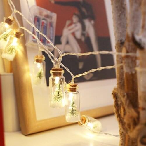3M 20LED Christmas Tree Wishing Bottle String Lights Battery Operated Glass Jar Cute Durable Vintage Lamp for Parties Decoration