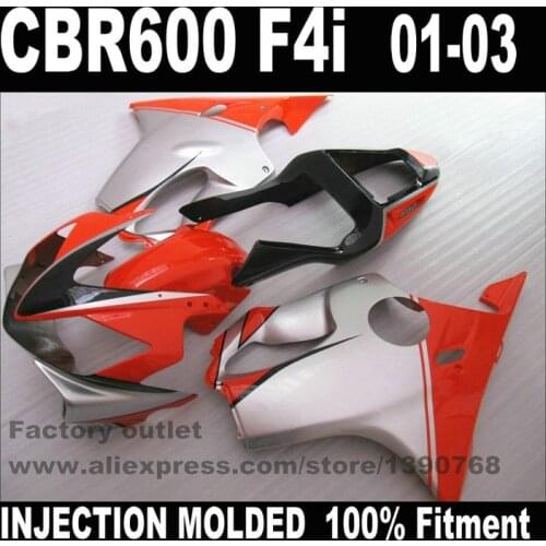 INJECTION MDZDED fairing body kit for HONDA CBR 600 F4i 2001 2002 2003 black red silver fairings set CBR600 01 02 03 CZ63