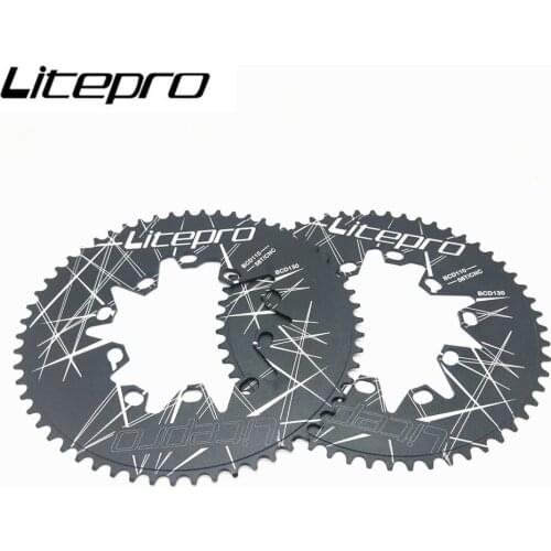 Litepro Oval Double BCD 110/130MM Chainring Folding Bike 54/56/58T Crankset Doval Driveline Bicycle Chainwheel
