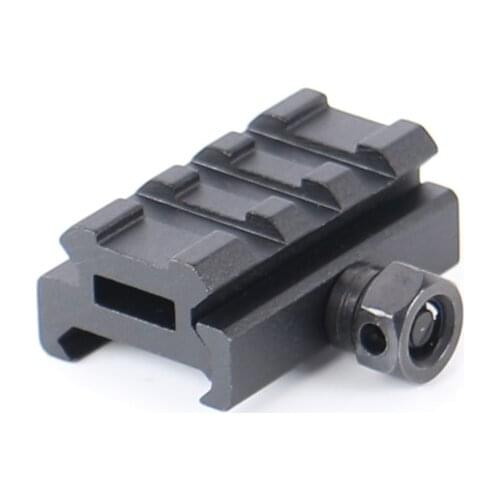 Mini Quick Release Low Profile Compact Riser Scope Mount 0.5" High 3 Slots 20mm Picatinny Weaver Rail Rifle AR 15