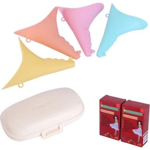 Multifunctional Female Urinal Outdoor Travel Emergency Portable Standing Silicone Urinal Storage Box