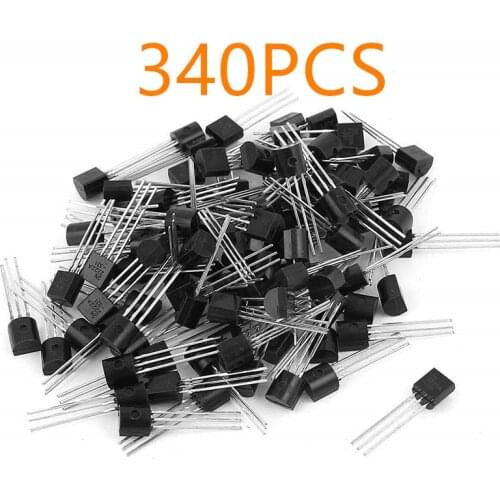 340PCS Transistor Assorted Kit A1015 2N5551 17values Bipolar Signal Transistor TO-92 NPN PNP Kit Set