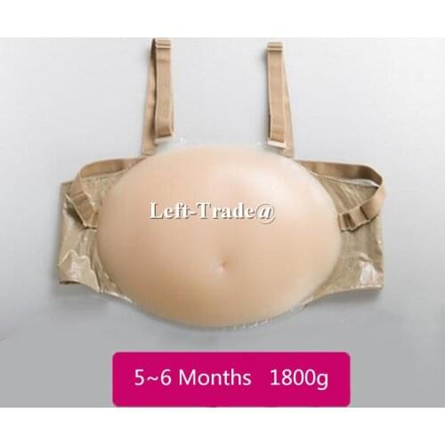 2017 New Here More Natural Realistic 5~6 month 1850g drag queen pregnant belly silicone fake baby bump