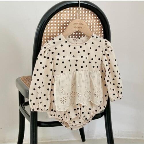 2021 New Boys Girls Dots Rompers Cotton Autumn Full sleeve Babys Jumpsui 6-24 Month QA129