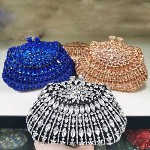 2021 New Fashion Rhinestone Clutch Bag Best Quality Womens Gemstone Crystal Party Purses And Shoulder Handabgs Female Clutches