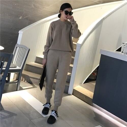 2020 Pull Time-limited Pullover Poncho New Women Sweater Suit Autumn Winter Cashmere Thick Wool + Trousers Leisure Two-piece