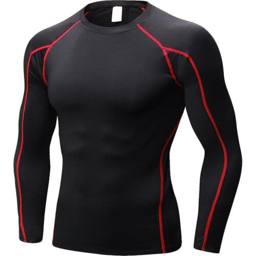 New Men Professional Tight Running T-Shirts Breathable Long Sleeve Tops Muscle Protection High Elastic Sportswear Training Tees