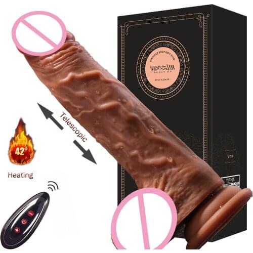 New Telescopic Heating Dildo Vibrator Sex Toys For Women Realistic Penis Dildo Sex Tools For Females Masturbation Gode Ventouse