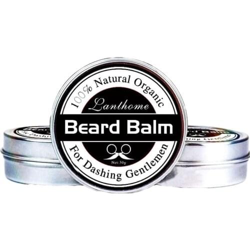 Lanthome Organic Beard Conditioner Leave in Styling Moisturizing Effect Beard Care Natural Men Beard Hair Wax Balm 25g