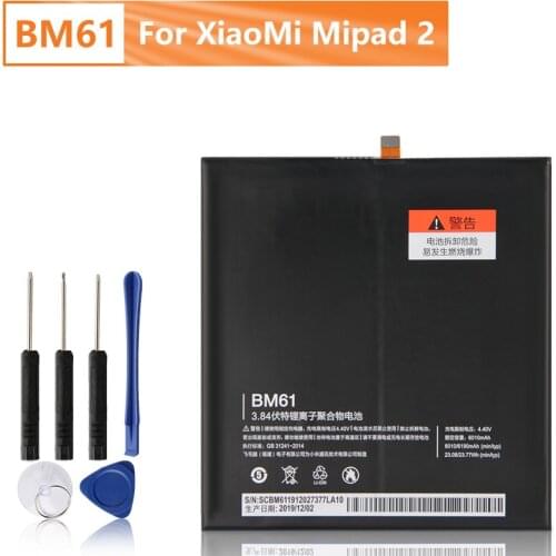 Xiao Mi Original BM61 Battery For XiaoMi Pad 2 2015716 BM61 Genuine Replacement Phone Battery 6010mAh With Free Tools