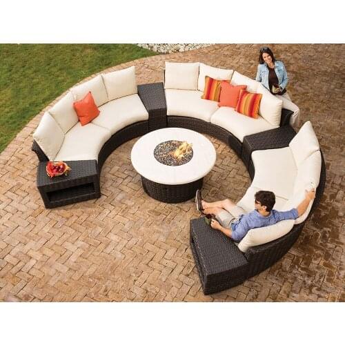 2017 Autumn arrival round shaped bali rattan outdoor lounge furniture