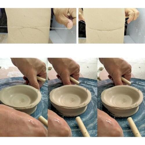 1Pcs Wire Clay Cutter Cheese Dough Cutting Tool Pottery Clay Art Crafts Wire Slicer Beech Hand Tool