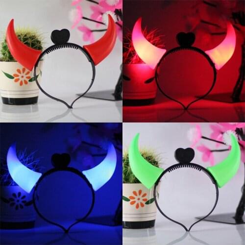 1pcs/Free shipping horn headband luminous concert performances dress headband flash toys props decorations wedding dance parties