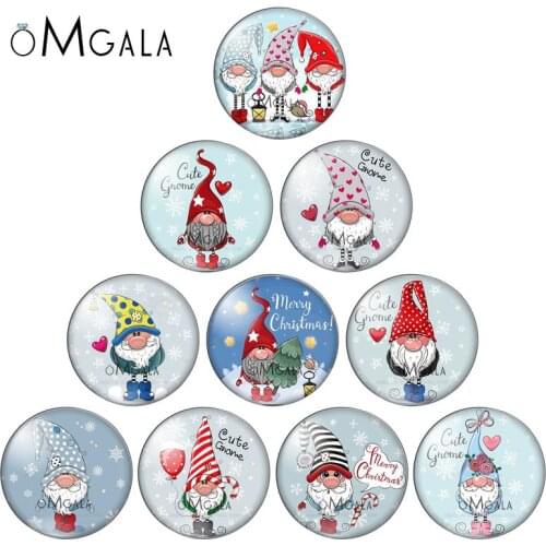 Merry Christmas Santa Claus Gifts 10pcs mixed 12mm/18mm/20mm/25mm Round photo glass cabochon demo flat back Making findings