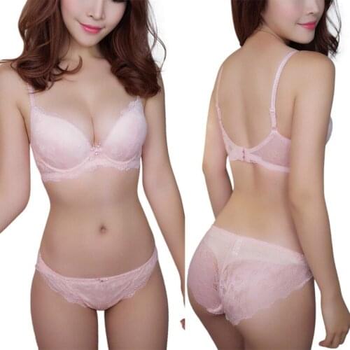 Lace Embroidery Breathable Padded Push Up Bra Sets Women Comfortable Bra + Underwear