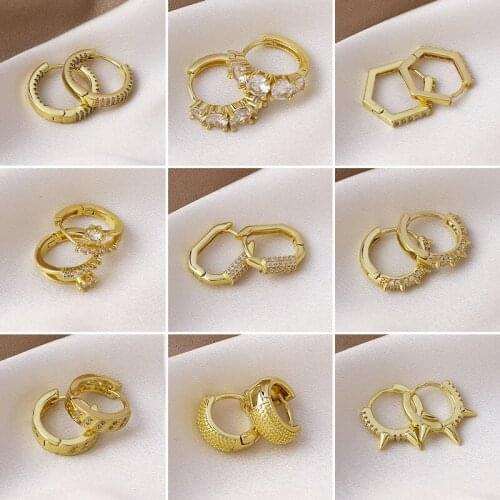 Simple Design Mini Micro-inlaid Gem Circle Earring Ear Buckle Female Jewelry Accessories Good Gift Girl Student