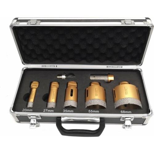 SHDIATOOL 7pcs/pk Dia 20/27/35/55/68mm Vacuum Brazed Diamond Drill Bit M14 Thread Drilling Core Bits Marble Ceramic Hole Saw