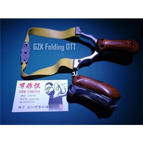 GZK Folding Slingshot Catapult OTT with Spring Clip and Adjustable Sight