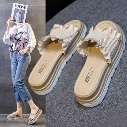 2021 Women Summer Slippers Beach Slides Thick Soles Soft Ladies Female Outdoor Open-toe Comfortable Casual Slides For Women New