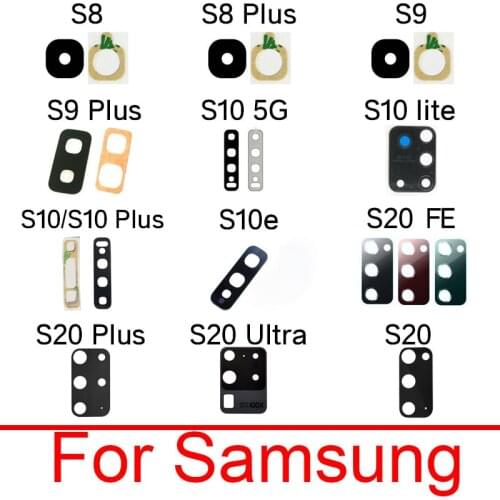 Rear Back Camera Glass Lens For Samsung Galaxy S8 S9 S10 S10e S20 fe Ultra Plus Lite 5G Protector Lens+Sticker Glue Replacement
