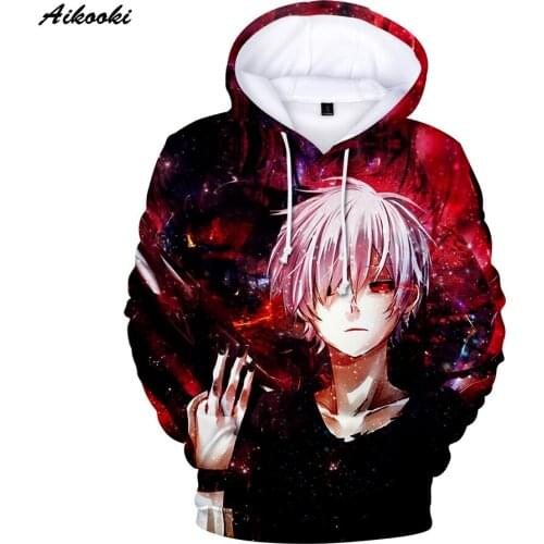 Anime Cartoon Tokyo Ghoul 3D Hoodies Men / Women Sweatshirt Hooded 3D Print Red Design Streetwear Hoody Casual cool Pullovers